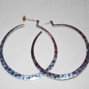 Silpada Sterling Silver 2" Hammered Hoop Earrings